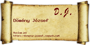Dömény József névjegykártya